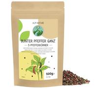 Alpi Nature Pimienta en Grano Mezcla 5 Colores 500g, Pimienta Negra, Blanca, Verde y Rosa con Pimienta de Jamaica