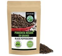 Alpi Nature Pimienta Negra en Grano 1kg, Granos de Pimienta Negra Enteros para Cocinar