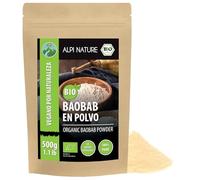 Alpi Nature Polvo de Baobab Orgánico 500g, Fruto de Baobab Deshidratado y Molido, sin Gluten