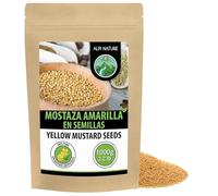 Alpi Nature Semillas de Mostaza Amarillas y Blancas 1kg, Semillas de Mostaza Amarilla 1-2 mm