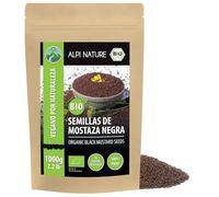 Alpi Nature Semillas de Mostaza Orgánica Negras y Marrones 1kg, Semillas de Mostaza Negra