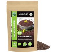 Alpi Nature Semillas de Mostaza Orgánica Negras y Marrones 500g, Semillas de Mostaza Negra