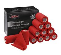 ALPIDEX 12 Rollos Venda Adhesiva 10 cm x 4,5 m Venda Cohesiva Envoltura Tape Deportiva Bendaje Autoadhesiva Mano Rodillas Tobillo Vet Wrap Perro Gato Caballo, Color:rojo