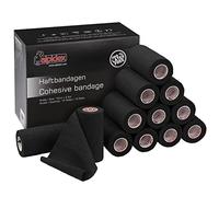 ALPIDEX 12 Rollos Venda Adhesiva 10 cm x 4,5 m Venda Cohesiva Envoltura Tape Deportiva Bendaje Autoadhesiva Mano Rodillas Tobillo Vet Wrap Perro Gato Caballo, Color:negro