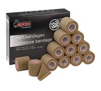 ALPIDEX 12 Rollos Venda Adhesiva 5 cm x 4,5 m Venda Cohesiva Envoltura Tape Deportiva Bendaje Autoadhesiva Mano Rodillas Tobillo Vet Wrap Perro Gato Caballo, Color:beige