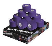 ALPIDEX 12 x Cinta Adhesiva Deportiva 3,8 cm x 10 m Sport Tape 100% Algodón Inelástica Balonmano Fútbol Voleibol Escalada, Color: Lila