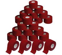 ALPIDEX 24 x Cinta Adhesiva Deportiva 3,8 cm x 10 m Sport Tape 100% Algodón Inelástica Balonmano Fútbol Voleibol Escalada, Color:Rojo