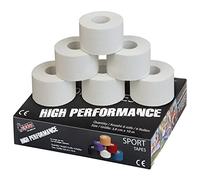 ALPIDEX 6 x Cinta Adhesiva Deportiva 3,8 cm x 10 m Blanco Sport Tape 100% Algodón Inelástica Balonmano Fútbol Voleibol Escalada