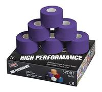 ALPIDEX 6 x Cinta Adhesiva Deportiva 3,8 cm x 10 m Sport Tape 100% Algodón Inelástica Balonmano Fútbol Voleibol Escalada, Color:Lila