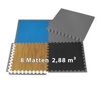 ALPIDEX 8 Piezas Suelo Gimnasio 60x60x1 cm Esterilla Puzzle 2,88 m² EVA Antideslizantes Estera Protección Tapete Fitness Casa Gym Goma Espuma Losas Caucho Alfombrilla Expandible, Color:Grey