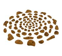 ALPIDEX 80 Presas Escalada | Tamaños XL, L, M, S, XS | Superficie 6-10 m² | Bloques Escalada | Juego Ideal para Principiantes | Piedras Escalada - Color:Amarillo-Moteado