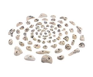 ALPIDEX 80 Presas Escalada | Tamaños XL, L, M, S, XS | Superficie 6-10 m² | Bloques Escalada | Juego Ideal para Principiantes | Piedras Escalada - Color:Blanco-Moteado