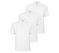 ALPIDEX Camiseta Polo Hombre Pack de 3 Camisa de Manga Corta 100% Algodón Unicolor Polo Casual S M L XL XXL 3XL 4XL 5XL, Tamaño:M, Color:Blanco
