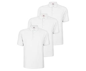 ALPIDEX Camiseta Polo Hombre Pack de 3 Camisa de Manga Corta 100% Algodón Unicolor Polo Casual S M L XL XXL 3XL 4XL 5XL, Tamaño:4XL, Color:Blanco