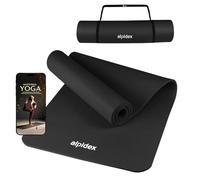 ALPIDEX Esterilla Yoga 183 x 60 x 0.8cm Colchoneta Pilates Antideslizante E-Book Sin Ftalatos Tapete Gymnasia Correa Transporte Alfombra Deporte Fitness Ejercicios Mat Gimnasio Casa, Color:Black