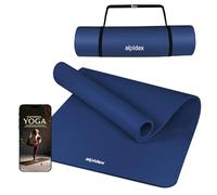 ALPIDEX Esterilla Yoga Gruesa 1,5 cm Colchoneta Antideslizante 3 Tamaños E-Book Tapete Gymnasia Pilates Sin Ftalatos Fitness Mat Alfombra Deporte Ejercicios, Color:Blue, Tamaño:190 x 80 x 1.5 cm
