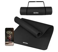 ALPIDEX Esterilla Yoga Gruesa 1,5 cm Colchoneta Antideslizante 3 Tamaños E-Book Tapete Gymnasia Pilates Sin Ftalatos Fitness Mat Alfombra Deporte Ejercicios, Color:Black, Tamaño:190 x 80 x 1.5 cm