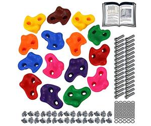 ALPIDEX Presas de Escalada para niños, Capacidad de Carga 200 kg, Material de fijación Incluido, Diferentes cantidades Multicolores - 15 Piezas