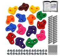 ALPIDEX Presas Escalada Niños Rocódromo Pared Interior Exterior 15 Piezas | Agarres, Infantil, Muro, Piedras, Boulder, Accesorios, desde 3 años, hasta 200 kg, tornillos incluidos, plástico, colores