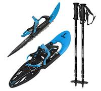 ALPIDEX Raquetas de Nieve 29 Pulgadas Talla 38-46 hasta 140 kg Alza | Just-Lock, Puntas de Acero, Double-Traction, Senderismo Invernal, Bastones Telescópicos, Bolsa, Colores, Ajustable, Montaña