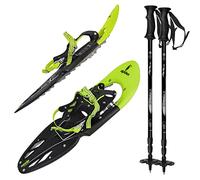 ALPIDEX Raquetas de Nieve 29 Pulgadas Talla 38-46 hasta 140 kg Alza | Just-Lock, Puntas de Acero, Double-Traction, Senderismo Invernal, Bastones Telescópicos, Bolsa, Colores, Ajustable, Montaña