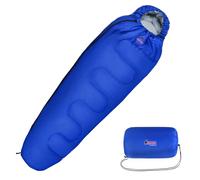 ALPIDEX Saco de Dormir Momia Invierno 225 x 80 cm - 17 Grad 400 gsm Ultraligero Compacto Resistente al Agua Frio Extremo Campismo, Color:Azul, Cremallera:Derecha