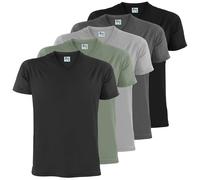 ALPIDEX T-Shirt Camisetas Hombre Pack de 5 Cuello de V Camisa de Manga Corta Algodón Shirt Men Casual Unicolor S M L XL XXL 3XL 4XL 5XL, Tamaño:S, Color:Storm