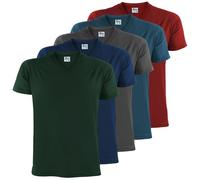 ALPIDEX T-Shirt Camisetas Hombre Pack de 5 Cuello de V Camisa de Manga Corta Algodón Shirt Men Casual Unicolor S M L XL XXL 3XL 4XL 5XL, Tamaño:XXL, Color:Earth
