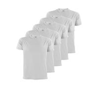 ALPIDEX T-Shirt Camisetas Hombre Pack de 5 Cuello Redondo 100% Algodón Unicolor Corta Shirt Men Camisa de Manga Casual S M L XL XXL 3XL 4XL 5XL, Tamaño:XXL, Color:Cloud