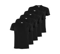 ALPIDEX T-Shirt Camisetas para Hombre un Juego de 5 con Cuello Redondo - Unicolor Tallas S M L XL XXL 3XL 4XL 5XL, Tamaño:M, Color:Negro