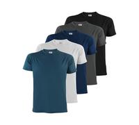 ALPIDEX T-Shirt Camisetas para Hombre un Juego de 5 con Cuello Redondo - Unicolor Tallas S M L XL XXL 3XL 4XL 5XL, Tamaño:L, Color:Water