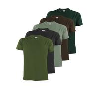 ALPIDEX T-Shirt Camisetas para Hombre un Juego de 5 con Cuello Redondo - Unicolor Tallas S M L XL XXL 3XL 4XL 5XL, Tamaño:4XL, Color:Forest