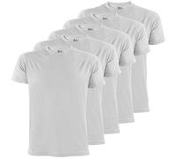 ALPIDEX T-Shirt Camisetas para Hombre un juego de 5 con cuello redondo - unicolor, Tamaño:S, Color:Cloud