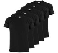 ALPIDEX T-Shirt Camisetas para Hombre un juego de 5 con cuello redondo - unicolor, Tamaño:S, Color:Negro