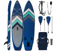 ALPIDEX Tabla Hinchable Surf Stand Up Paddle Board 305 x 76 x 15 cm ISUP Peso Máximo 110 kg Sup Ligero Estable Juego Completo, Color:Azul