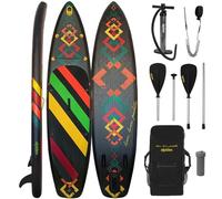 ALPIDEX Tabla Hinchable Surf Stand Up Paddle Board 320 x 76 x 15 cm ISUP Peso Máximo 130 kg Sup Ligero Estable Juego Completo, Color:Negro