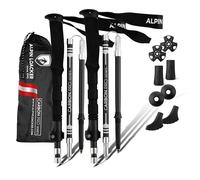 Alpin Loacker Bastones de Trekking Plegables en Carbono y Aluminio | Ligeros, Resistentes y Regulables, Multiusos para Alpinismo, Nordic Walking, Esquí y Trail Running
