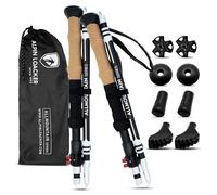 Alpin Loacker Bastones de Trekking Plegables en Carbono y Aluminio | Ligeros, Resistentes y Regulables, Multiusos para Alpinismo, Nordic Walking, Esquí y Trail Running