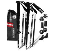 Alpin Loacker Bastones de Trekking Plegables en Carbono y Aluminio | Ligeros, Resistentes y Regulables, Multiusos para Alpinismo, Nordic Walking, Esquí y Trail Running