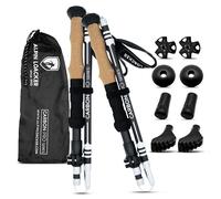 Alpin Loacker Bastones de Trekking Plegables en Carbono y Aluminio | Ligeros, Resistentes y Regulables, Multiusos para Alpinismo, Nordic Walking, Esquí y Trail Running