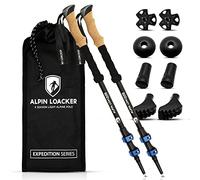 Alpin LOACKER Bastones Trekking Telescopicos, Aluminio Ligero + Accesorios + Bolso | Palos Senderismo Extensible Altura Regulable: Poles Montaña, Nordic Walking, Trail Running Asfalto