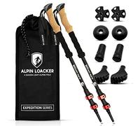 Alpin LOACKER Bastones Trekking Telescopicos, Aluminio Ligero + Accesorios + Bolso | Palos Senderismo Extensible Altura Regulable: Poles Montaña, Nordic Walking, Trail Running Asfalto