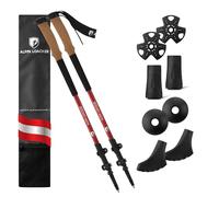 ALPIN LOACKER Bastones Trekking Telescopicos, Aluminio Ligero + Accesorios + Bolso | Palos Senderismo Extensible Altura Regulable: Poles Montaña, Nordic Walking, Trail Running Asfalto