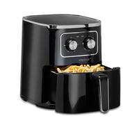 Alpina Airfryer Freidora de aire caliente 4,5 l 1400 W Temperatura ajustable de 80 a 200 °C para 4 a 6 personas Freidora de aire con temporizador hasta 60 min. Apto para lavavajillas Metal Negro
