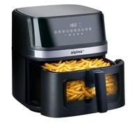 alpina Airfryer XL 8 litros - Freidora de aire caliente para 4 a 6 personas - Air Fryer con pantalla digital y temporizador - Temperatura ajustable 80-200°C - Freidora de aire con 10 programas - Negro
