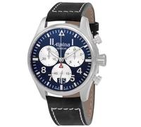 ALPINA AL-372NS4S6 - Reloj analógico de Cuarzo para Hombre con Correa de Piel, Azul, Correa