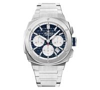 Alpina Alpiner - Reloj cronógrafo automático de acero inoxidable plateado para hombre, esfera azul. Estilo: AL-730NS4AE6B, plateado, Alpiner - Pulsera automática de acero inoxidable en tono plateado