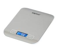 Alpina Báscula digital de cocina (5 kg, acero inoxidable, con pantalla LCD, función de tara)