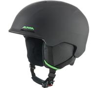 ALPINA Brix Jr - Casco de esquí Seguro y Ligero para niños, con Almohadillas de Orejas extraíbles, óptima absorción de Impactos y Buena ventilación, Black-Neon Matt, M (55-59)