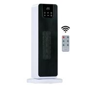 alpina Calefactor eléctrico de 2000 W con pantalla digital, calefactor de cerámica con asa, protección antivuelco y oscilación, calefacción eléctrica compacta para habitaciones de hasta 20 m², 21 x 21